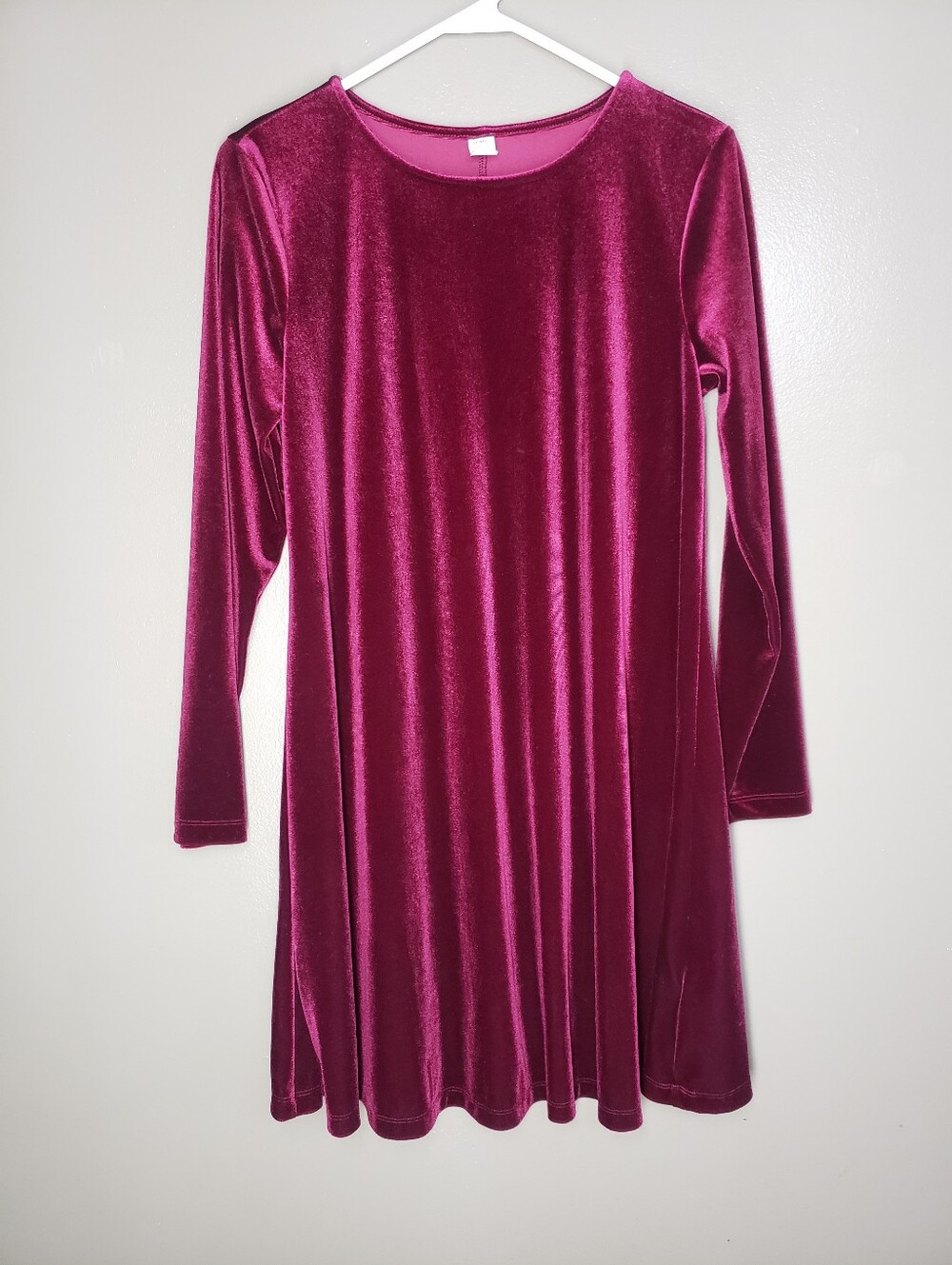 Old Navy Womens Long Sleeve Short Dress Winter Wine Size Medium Velvet 2018